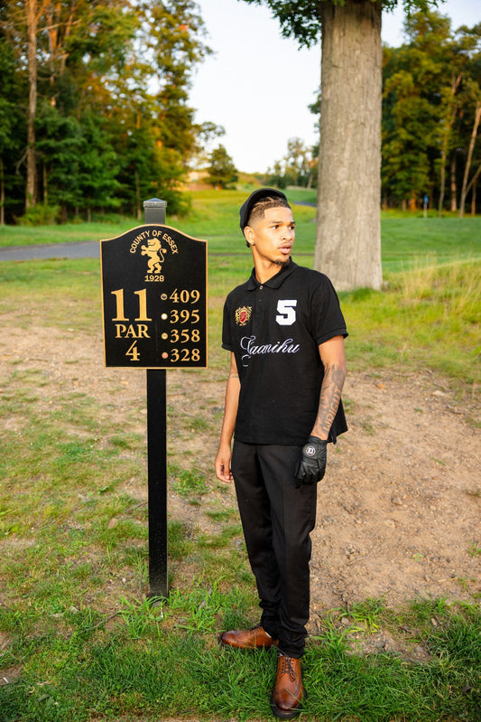 Black Rugby Polo Shirt