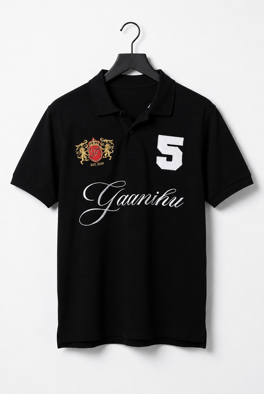 Black Rugby Polo Shirt