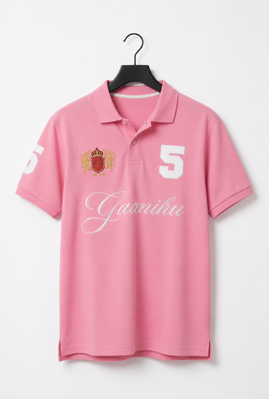 Pink Rugby Polo Shirt